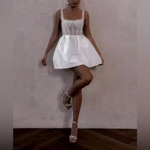 White mini bridal dress white dress